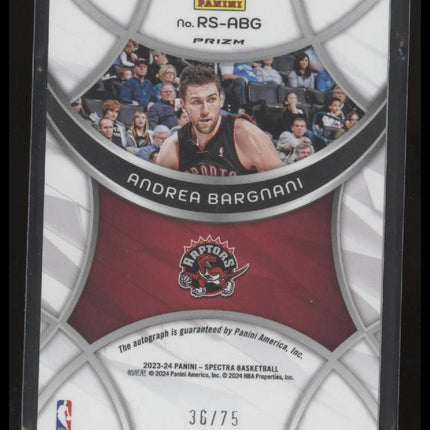 2023-24 Panini Spectra Andrea Bargnani Radiant Signatures Interstellar #/75