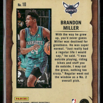 2023-24 Panini Mosaic #10 Brandon Miller Noteriety