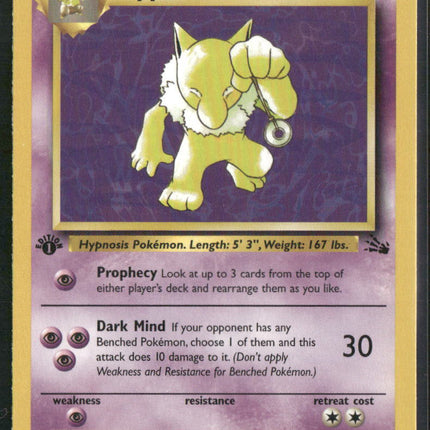 Pokemon Fossil #23/62 Hypno 1st Edition