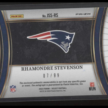 2023 Rhamondre Stevenson Jumbo Signature Swatches Prizm #/99