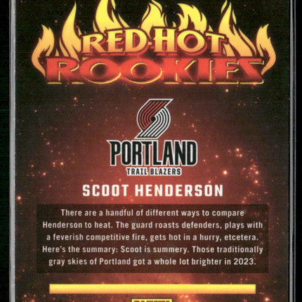 2023-24 Donruss Optic #9 Scoot Henderson Red Hot Rookies