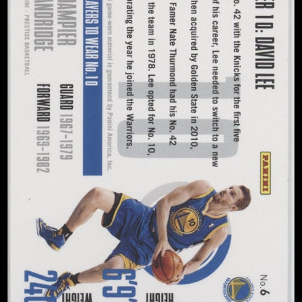 David Lee 2014-15 Panini Prestige #6 NBA Materials Prime #/10