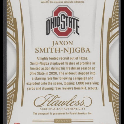 Jaxon Smith-Njigba 2023 Panini Flawless Collegiate #97 #/25