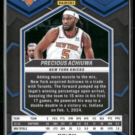2023-24 Panini Mosaic #34 Precious Achiuwa Teal #/75