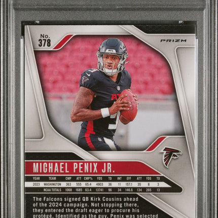 Michael Penix Jr. 2024 Panini Prizm #378 Disco Prizm PSA 10
