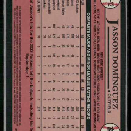 Topps Chrome #89CB-12 Jasson Domínguez 1989 Topps Baseball 35th Anniversary