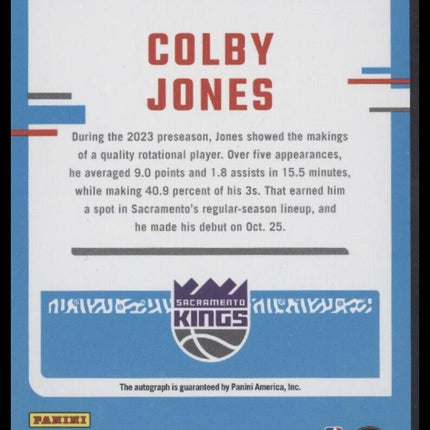 2023-24 Donruss #280 Colby Jones Rated Rookies Signatures Choice Blue #/49
