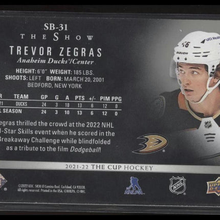 2021-22 Upper Deck The Cup #SB-31 Trevor Zegras The Show Black #/99