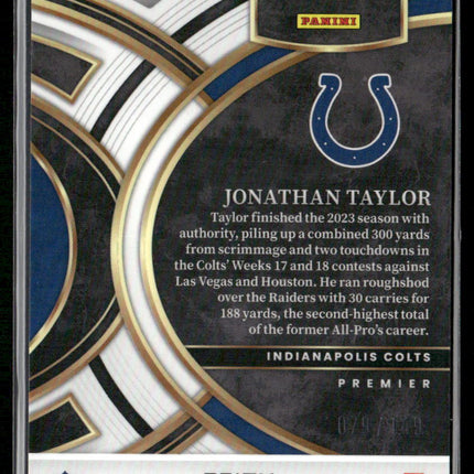 2023 Panini Select #127 Jonathan Taylor Blue Prizms #/149