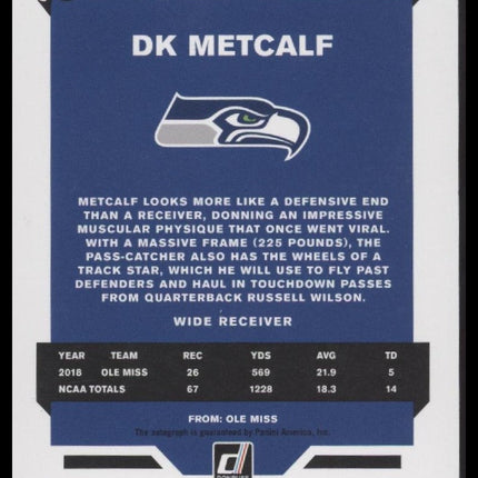 DK Metcalf 2019 Donruss #TR-13 The Rookies Autographs #/299