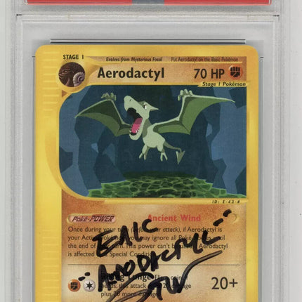 PSA Signed Eric Stuart Pokémon 2003 Aerodactyl 1/144 Skyridge