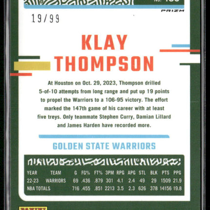 2023-24 Donruss Optic #189 Klay Thompson Fast Break Purple #/99