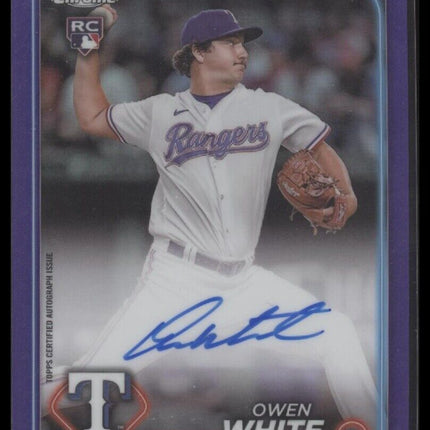 2024 Topps Chrome #RA-OW Owen White Rookie Autographs Purple Refractor #/250
