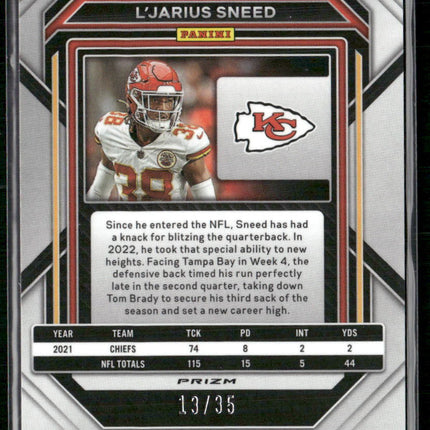 2022 Panini Prizm #146 L'Jarius Sneed No Huddle Purple #/35