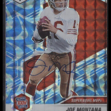 2021 Panini Mosaic #293 Joe Montana Prizm Reactive Blue - Certified Auto