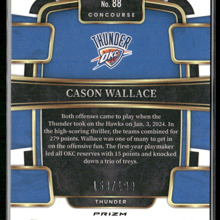 2023-24 Panini Select #88 Cason Wallace Red Prizms #/199