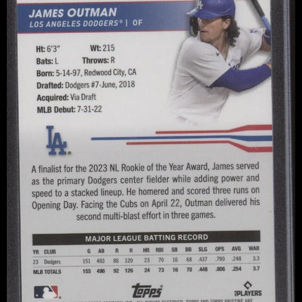 2024 Topps Pristine #158 James Outman Pristine Blue Refractors #/75