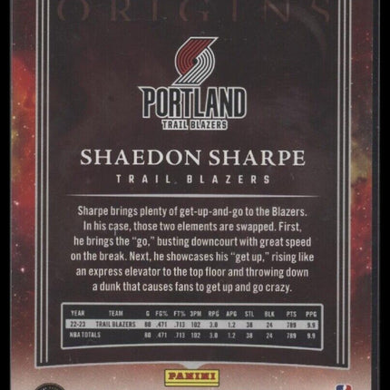 2023-24 Panini Origins #1 Shaedon Sharpe Turquoise #/25