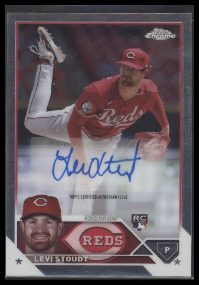 2023 Topps Chrome Update #AC-LS Levi Stoudt Autographs Refractor #/499
