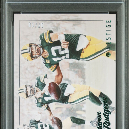 2023 Panini Luminance Vestige #6 Aaron Rodgers Vestige-Green PSA 10