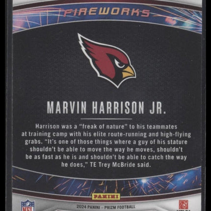 Marvin Harrison Jr. 2024 Panini Prizm #20 Fireworks Green Ice Prizm