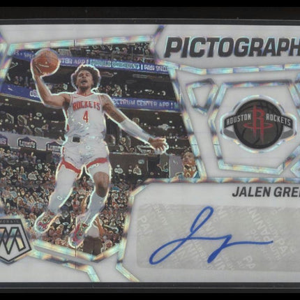 2023-24 Panini Mosaic #PM-GRE Jalen Green Pictographs Mosaic White #/25