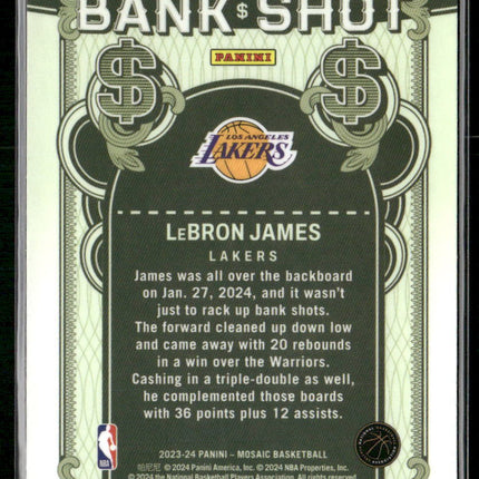 2023-24 Panini Mosaic #13 LeBron James Bank Shot Mosaic Prizm