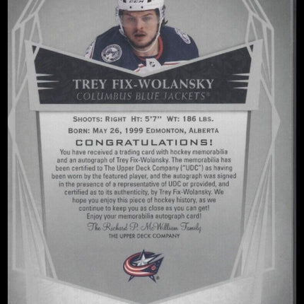 2022-23 Stature #168 Trey Fix-Wolansky Auto Patch Design-Photo Variant #/10