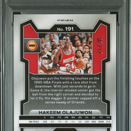 2023 Panini Prizm #191 Hakeem Olajuwon White Wave PSA 10
