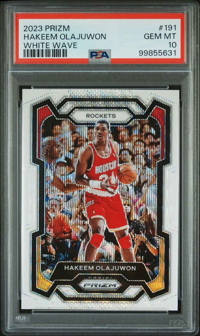 2023 Panini Prizm #191 Hakeem Olajuwon White Wave PSA 10