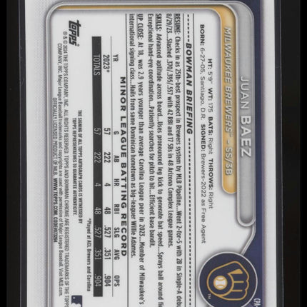 2024 Bowman Chrome #CPA-JBA Juan Baez Prospects Autographs