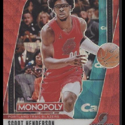 Scoot Henderson 2024-25 Panini Prizm Monopoly #5 Red Prizms
