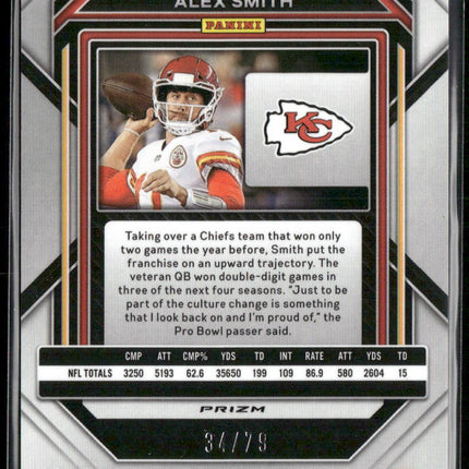 2022 Panini Prizm #147 Alex Smith No Huddle Blue #/79