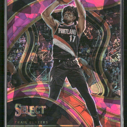2023-24 Panini Select #215 Shaedon Sharpe Pink Cracked Ice Prizms #/99