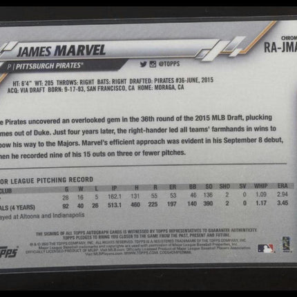 2020 Topps Chrome #RA-JMA James Marvel Rookie Autographs