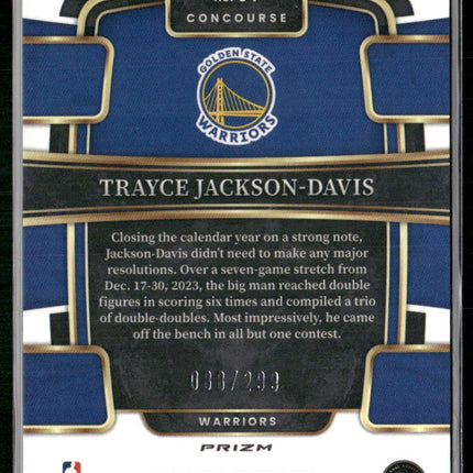 2023-24 Panini Select #84 Trayce Jackson-Davis Light Blue Prizms #/299
