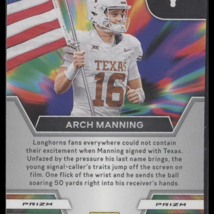 Arch Manning 2024 Panini Prizm Draft Picks #II-AM Instant Impact Red Ice