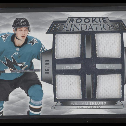 2021-22 Upper Deck The Cup #F-WE William Eklund Foundations Quad Jersey #/99