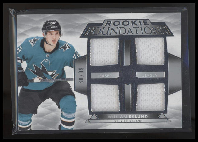 2021-22 Upper Deck The Cup #F-WE William Eklund Foundations Quad Jersey #/99