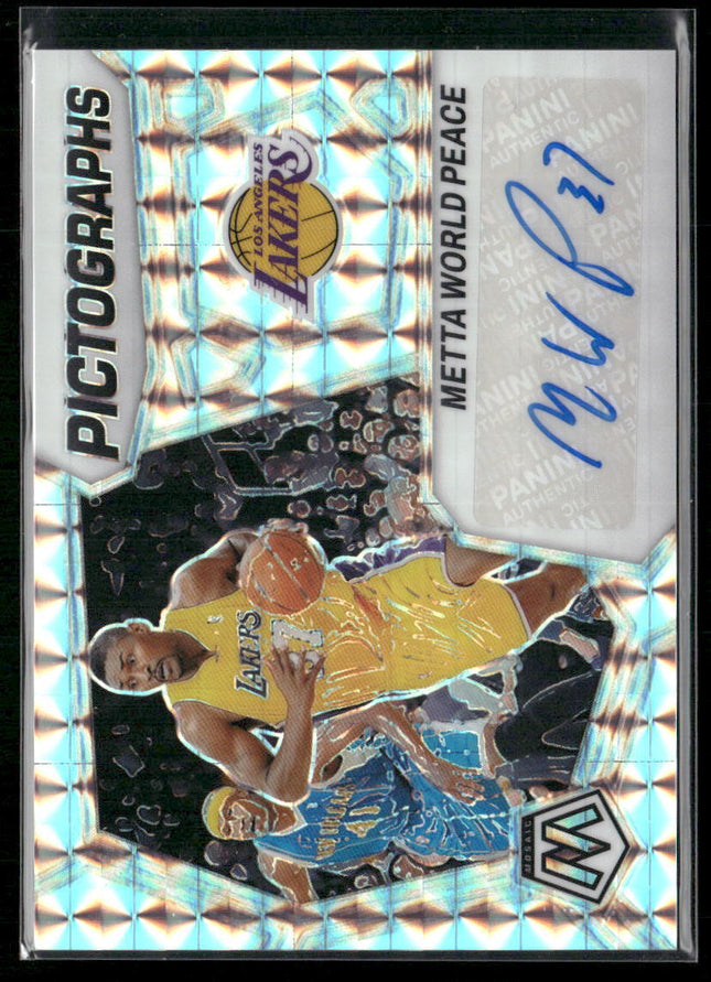 2022-23 Panini Mosaic #PM-MWP Metta World Peace Pictographs Mosaic Choice