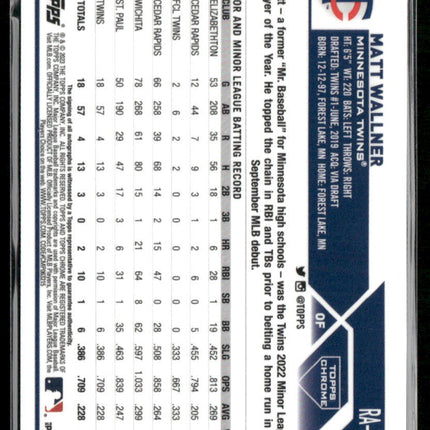 2023 Topps Chrome Matt Wallner Rookie Autographs Purple #/250