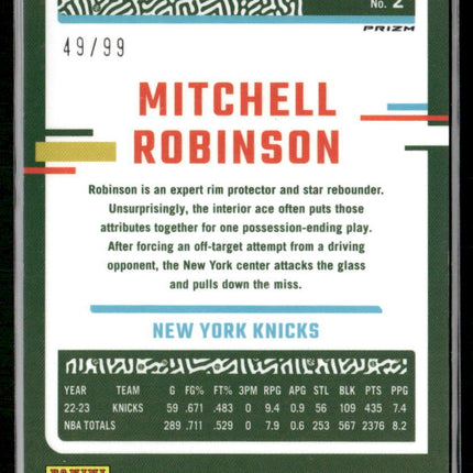 2023-24 Donruss Optic #2 Mitchell Robinson Fast Break Purple #/99