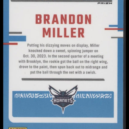 Brandon Miller 2023-24 Donruss Optic #219 Purple