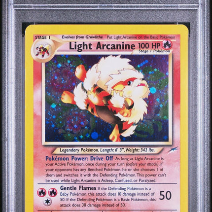 2002 Pokemon Neo Destiny #12 Light Arcanine-Holo PSA 8