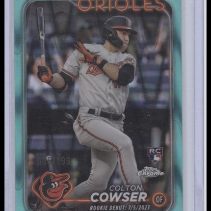 Colton Cowser 2024 Topps Chrome Update #USC154 Aqua Refractors #/199