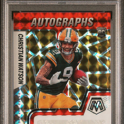 Christian Watson 2022 Panini Mosaic Rookie Autograph Mosaic  PSA 10