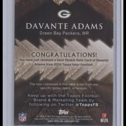 Davante Adams 2014 Topps Valor #VRR-DA Rookie Relics Speed #/99