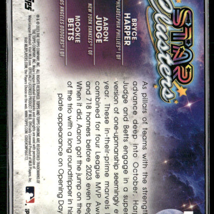 2023 Topps Cosmic Chrome Mookie Betts / Bryce Harper / Aaron Judge Star Clusters