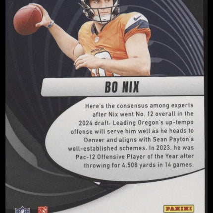 Bo Nix 2024 Donruss #VOR-BNI Vortex