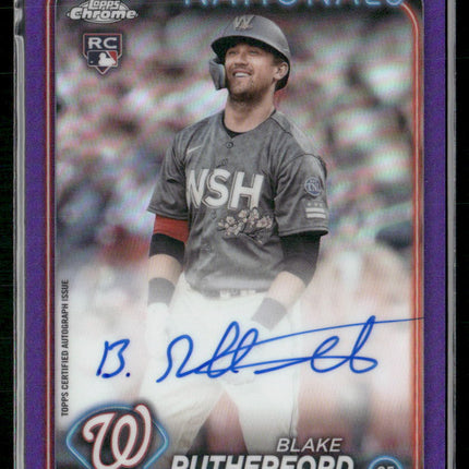 2024 Topps Chrome Blake Rutherford Rookie Autographs Purple Refractor #/250